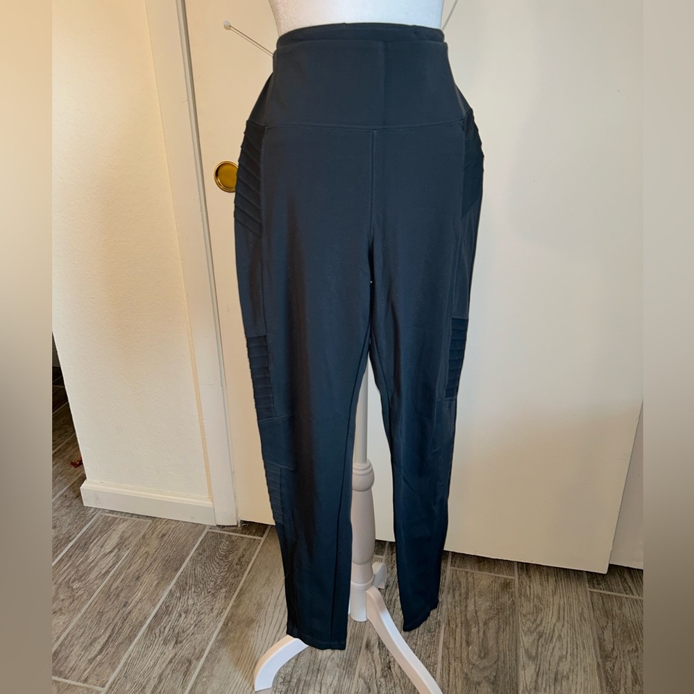 Athleta Charcoal Moto High-Rise Leggings EUC